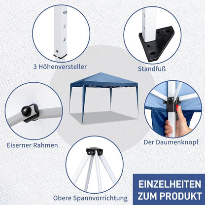 3x3m Faltpavillon – Wasserdicht, Stabil & UV-Schutz für Garten & Camping