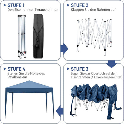 3x3m Faltpavillon – Wasserdicht, Stabil & UV-Schutz für Garten & Camping