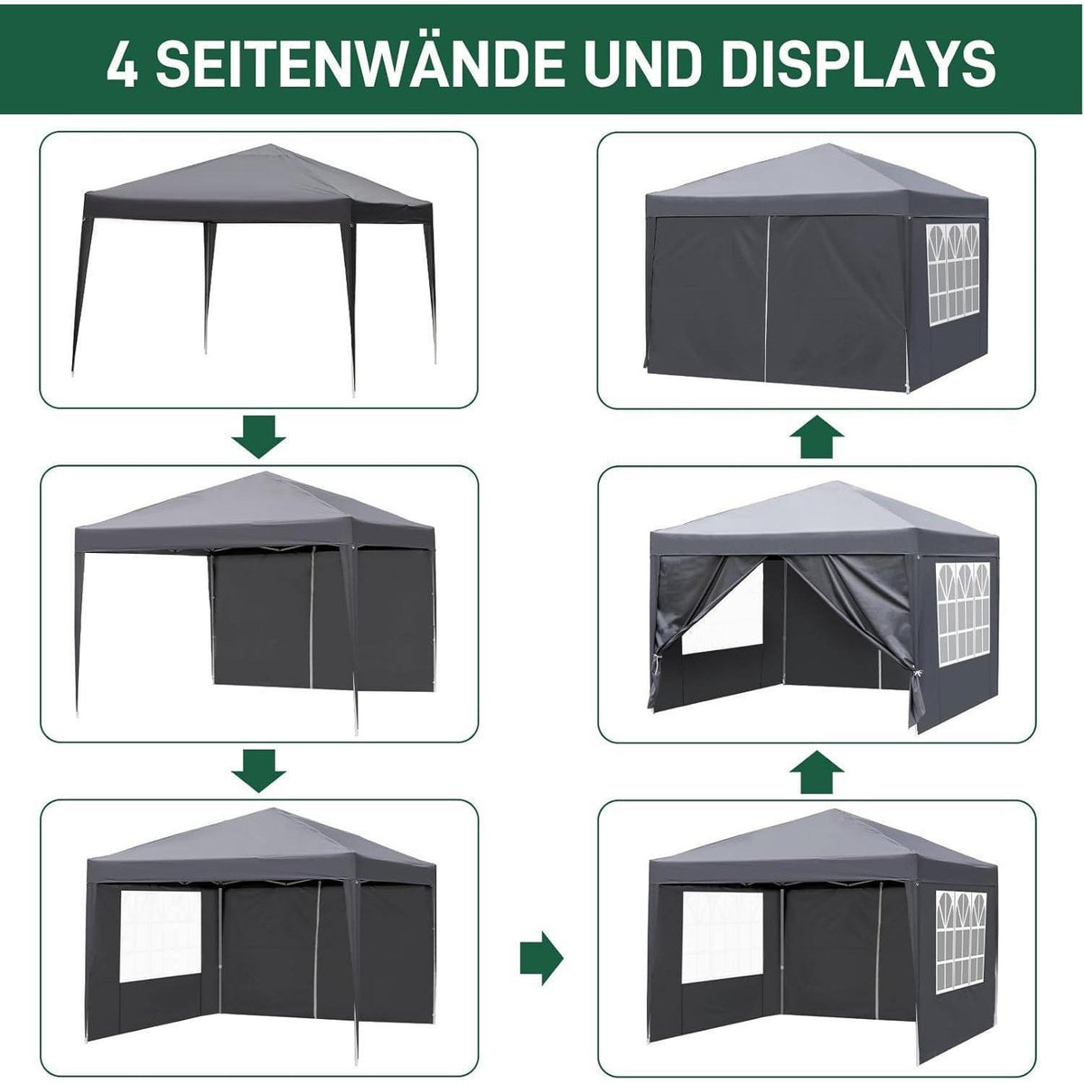 3x3m Faltpavillon – Wasserdicht, Stabil & UV-Schutz für Garten & Camping