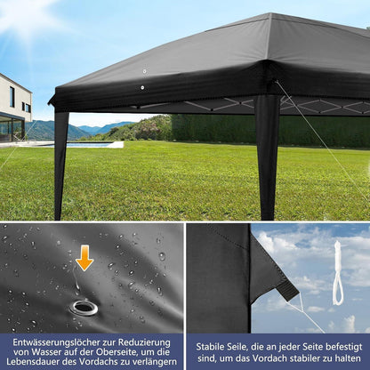 3x6m Faltpavillon – Wasserdicht, Stabil & UV-Schutz für Garten & Camping