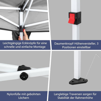 3x6m Faltpavillon – Wasserdicht, Stabil & UV-Schutz für Garten & Camping