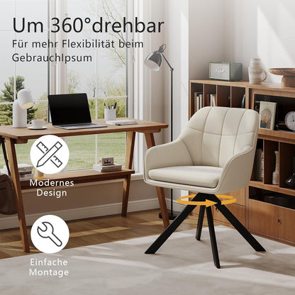 Drehstuhl Esszimmer Beige 2er Set – Ergonomisch & Kratzschutz