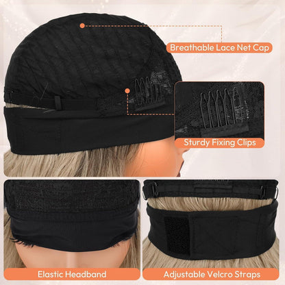 Ombre Blond Gewellte Stirnband Perücke 66cm – Kleberlos & Natürlich