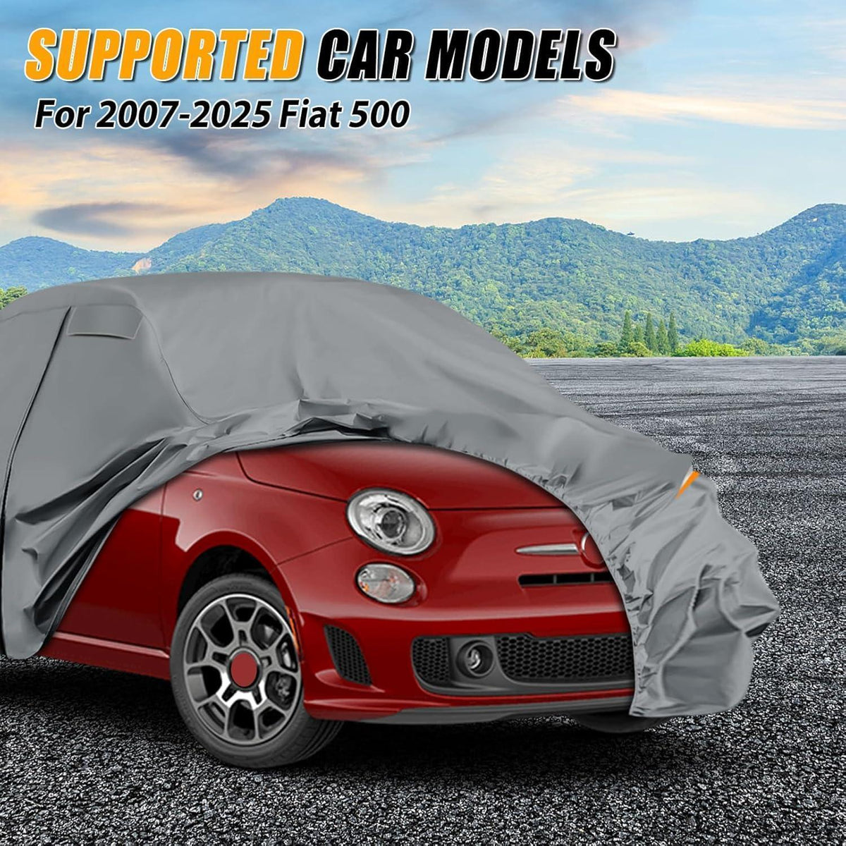 Autoabdeckung wasserdicht FIAT 500 2007-2025 Allwetter Schutzhülle