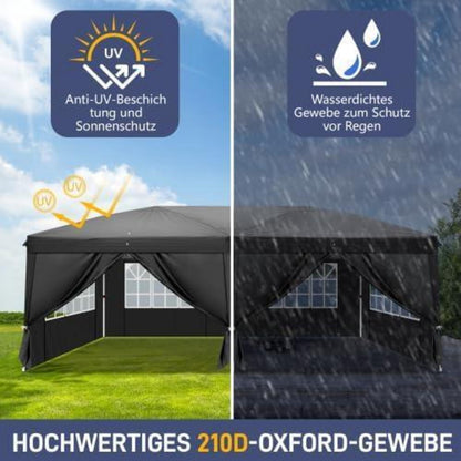Bonnlo Gazebo 3x6m – Höhenverstellbares Partyzelt mit Seitenteilen