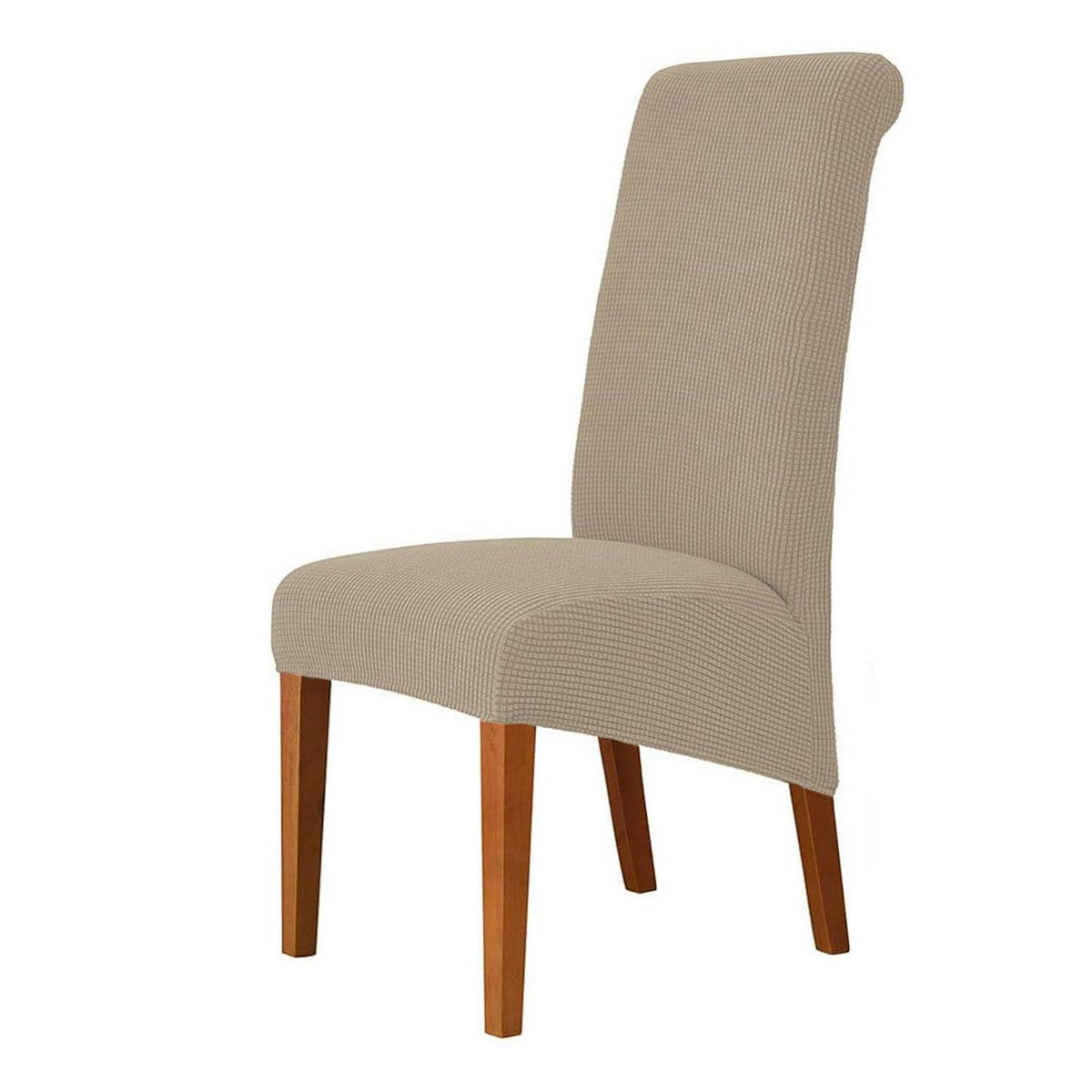 Stretch Stuhlhussen Set Sandfarbe - 6 Stück für Esszimmerstühle