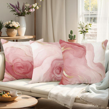 4er Set Kissenbezüge 45x45 Rosa – Modern & Weich