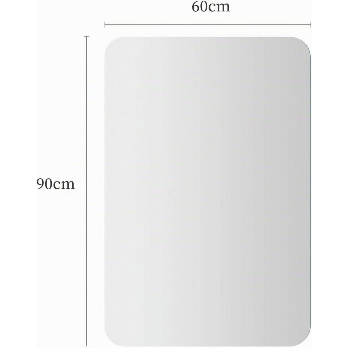 Rahmenloser Wandspiegel 90x60 cm – Rechteckig mit abgerundeten Ecken