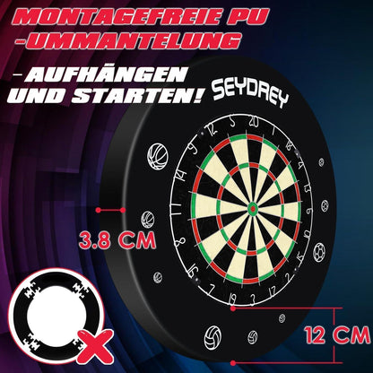 Kork Dartscheibe Set mit Pfeilen & Zubehör – Steeldart Scheibe