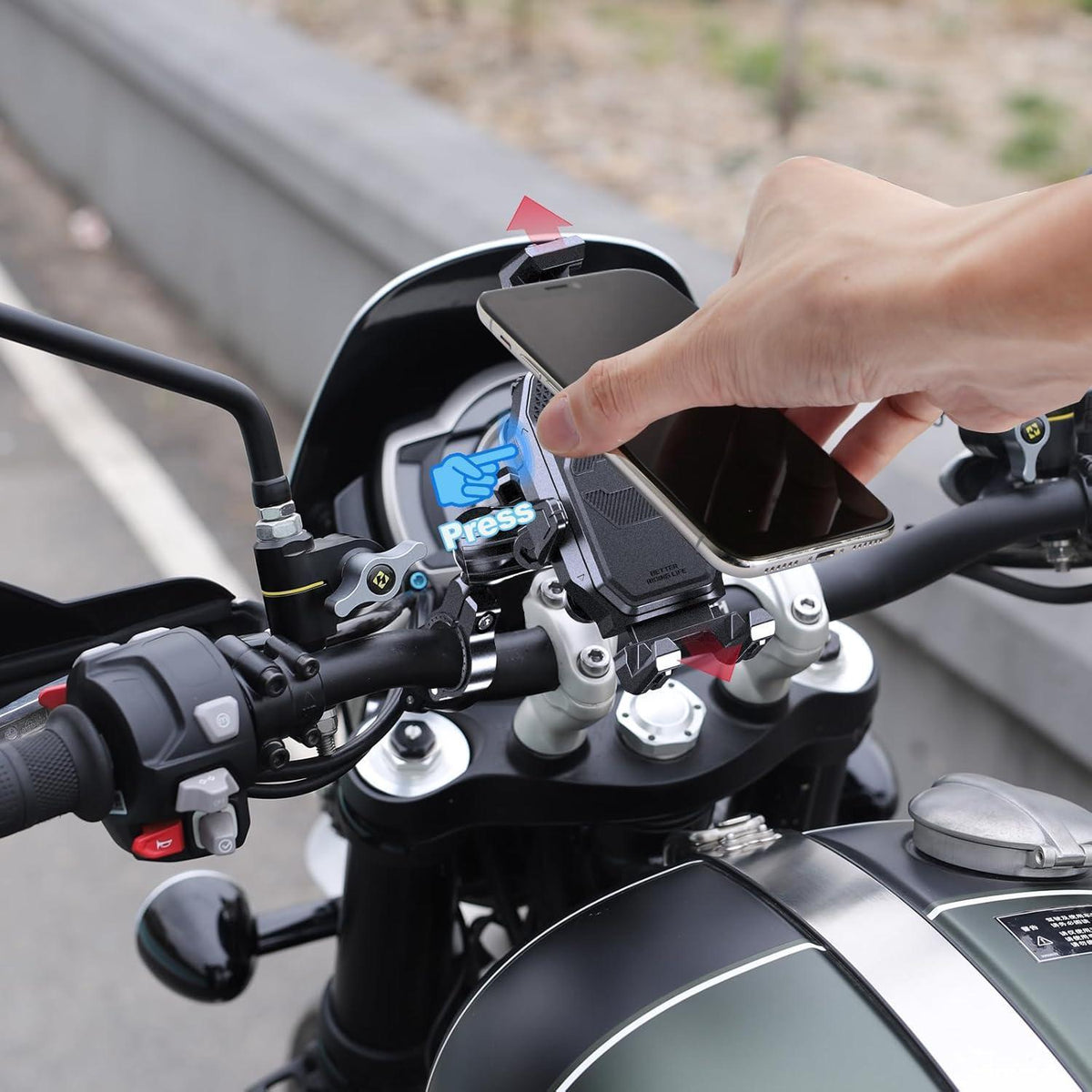 Motorrad Handyhalterung Anti-Vibration, 720° Verstellbar