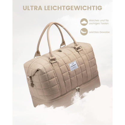Reisetasche Damen Groß mit Schuhfach & Nassfach, Khaki