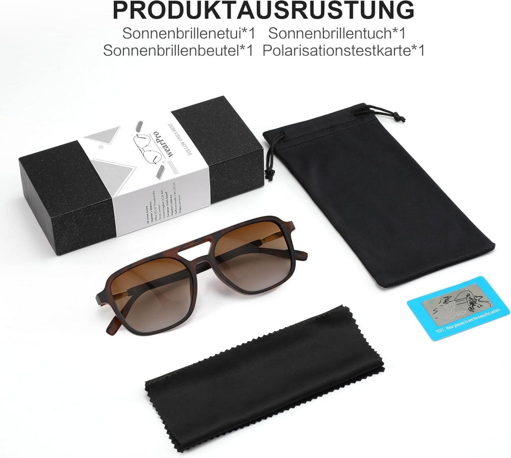 Polarisierte Sonnenbrille UV400 Trendy Retro Groß Ultraleicht Vintage