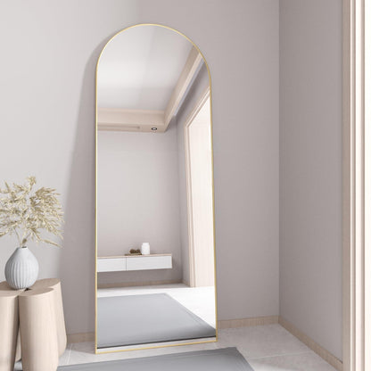 Goldener Bogen-Bodenspiegel 142x40cm – Stand- & Wandspiegel
