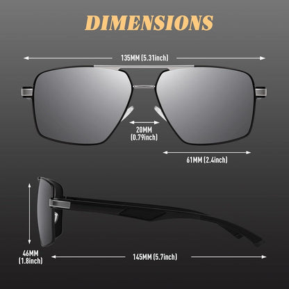 Pilotenbrille Herren Polarisiert Al-Mg UV400 Schutz mit Etui