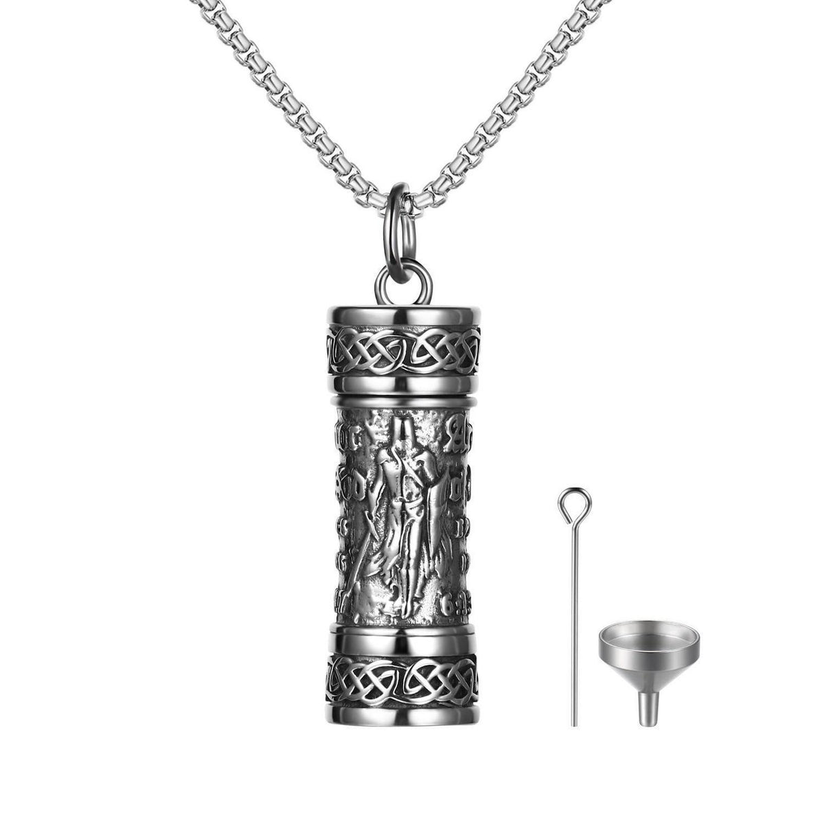 Herren Wikinger Halskette mit Patronenhülse & St. Michael Anhänger