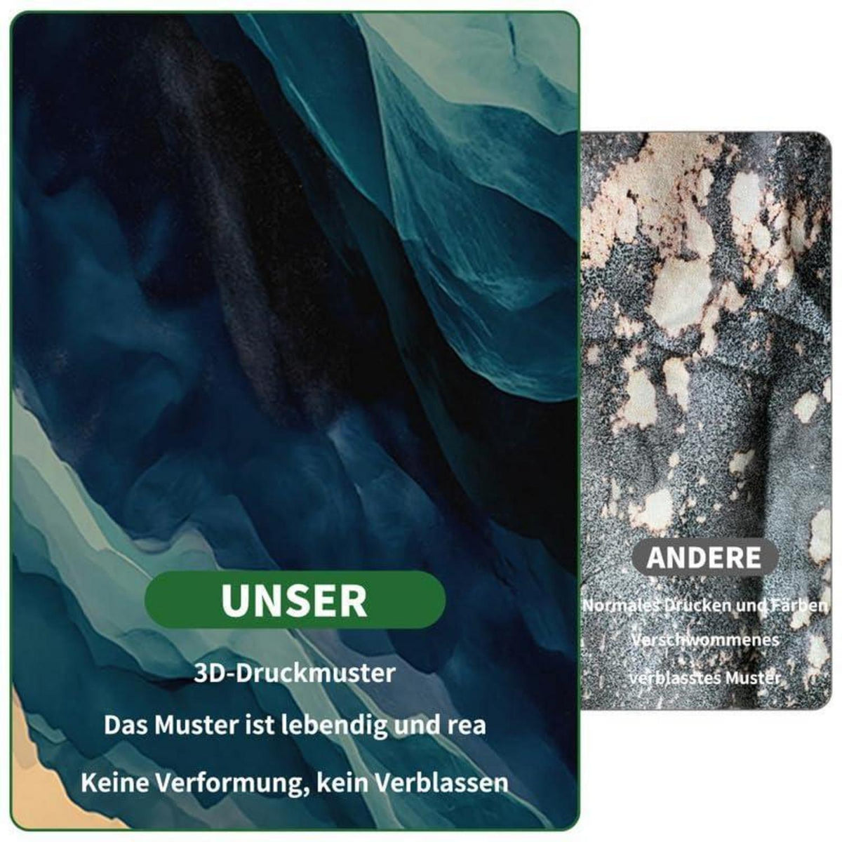 3D Marmor Bettwäsche Dunkelblau 200x200cm | Luxus Bettbezug Set
