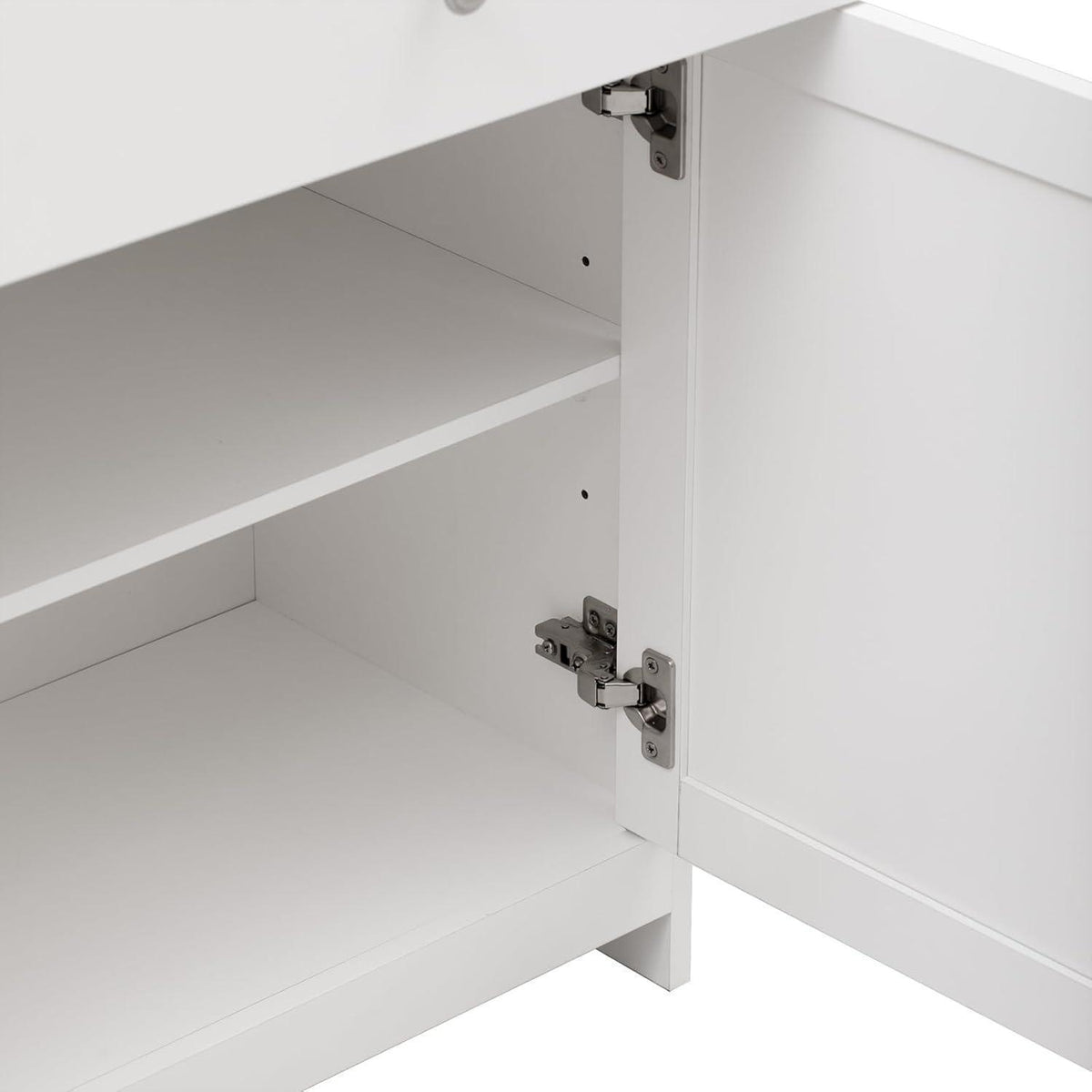 Weißes Sideboard mit 3 Schubladen & 4 Türen – 160cm