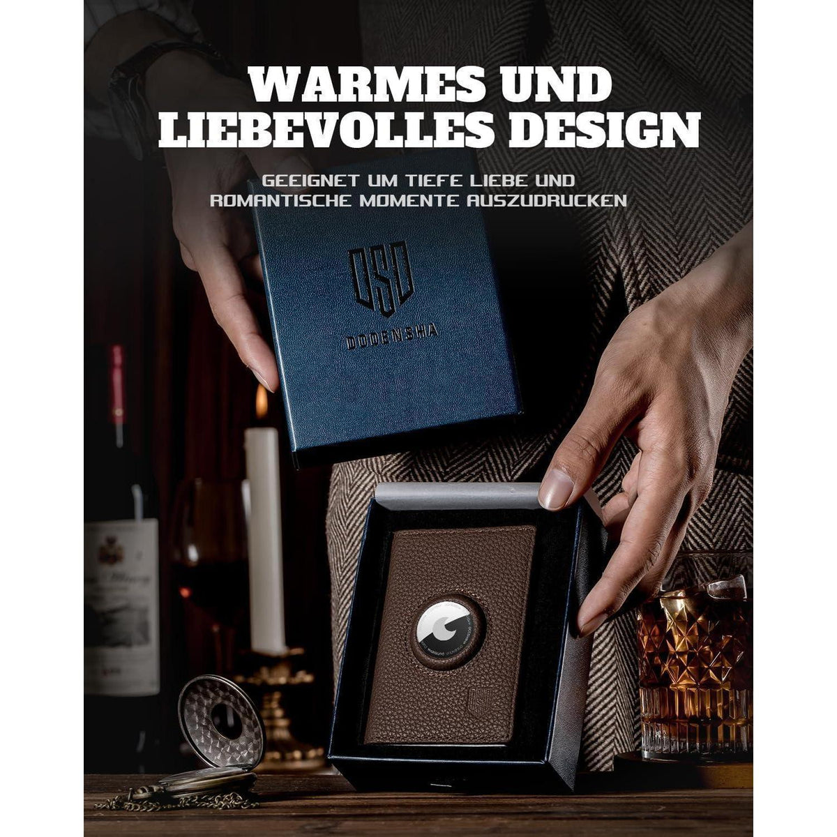Geldbörse Herren Airtag mit XL Münzfach & RFID Schutz Braun