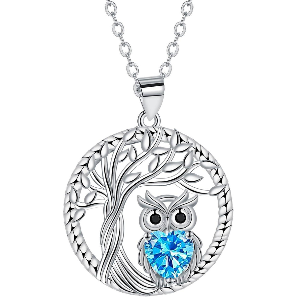 Lebensbaum Halskette 925 Sterling Silber mit Herz Zirkonia