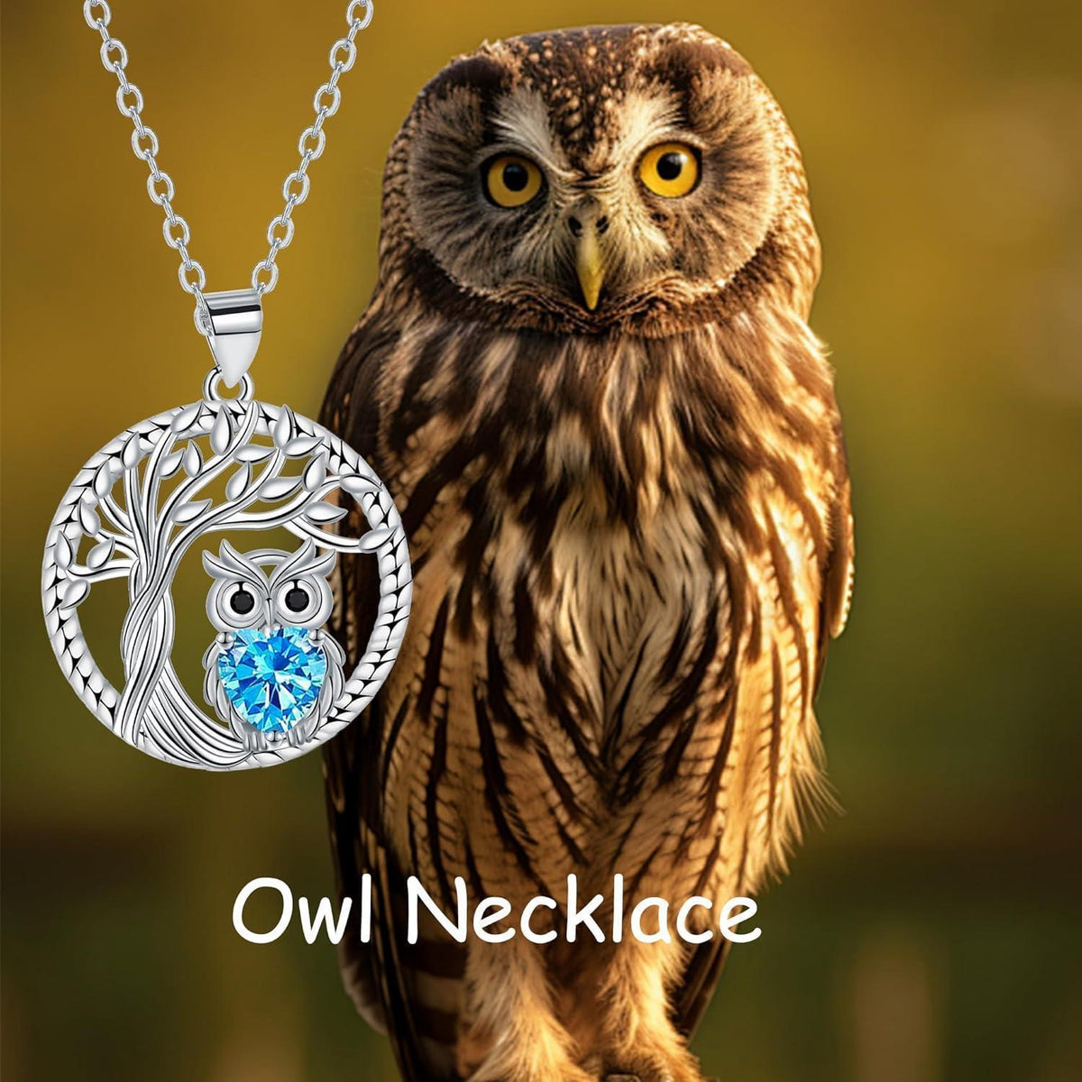 Lebensbaum Halskette 925 Sterling Silber mit Herz Zirkonia