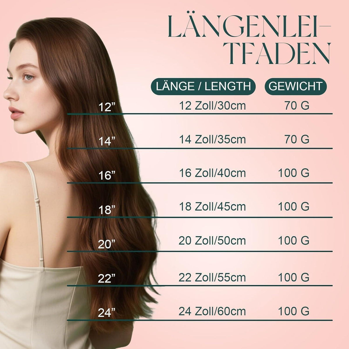 Echthaar Tressen Blond – Remy Menschenhaar 60cm #P8/60