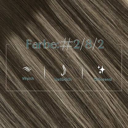 Echthaar Tressen Ombre Dunkelbraun Balayage 55cm
