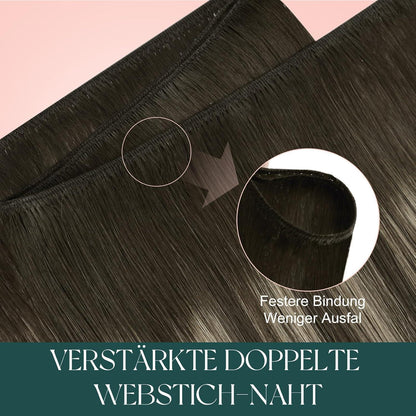 Echthaar Tressen Ombre Dunkelbraun Balayage 55cm