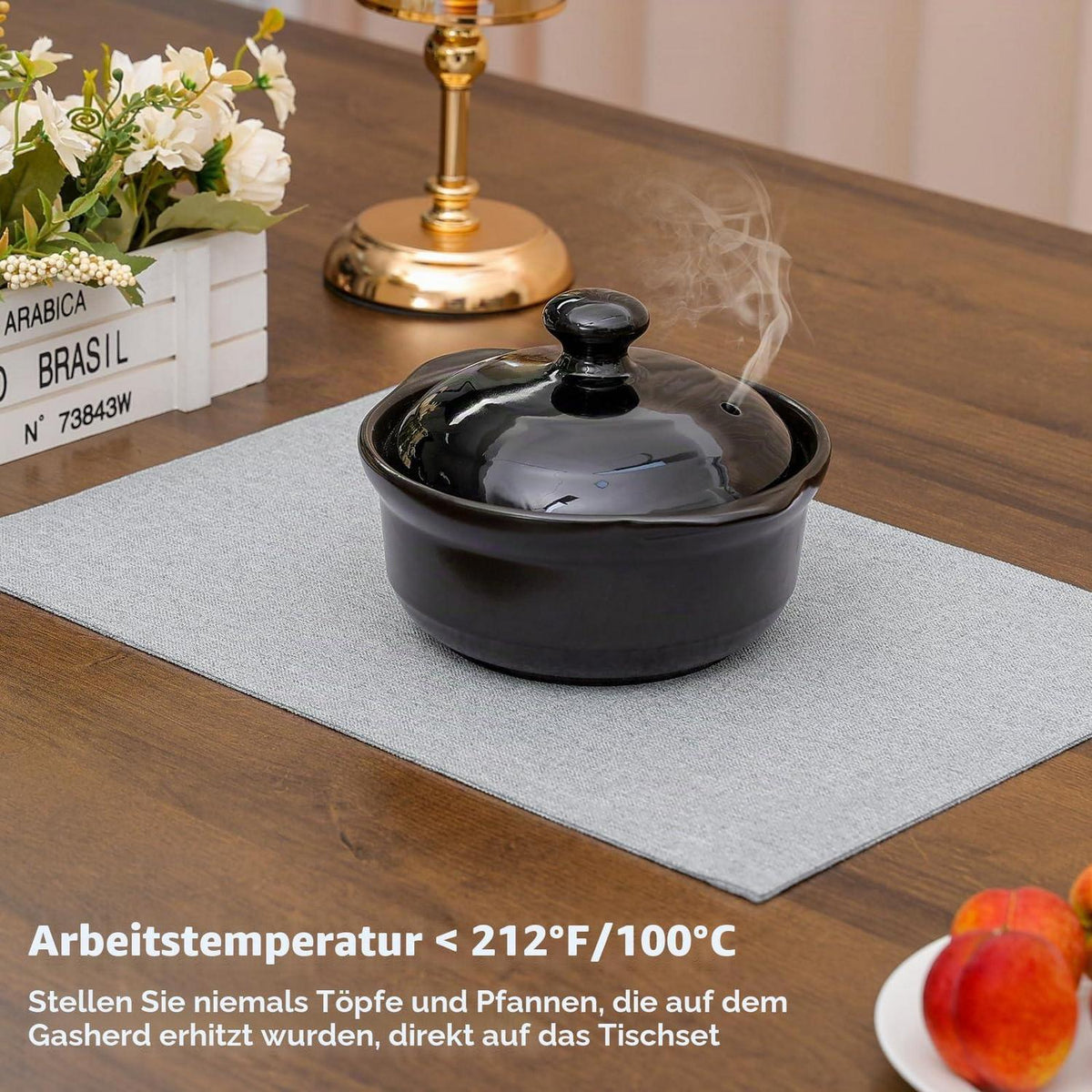 Abwaschbare Tischsets 6er Set Grau Rechteckig