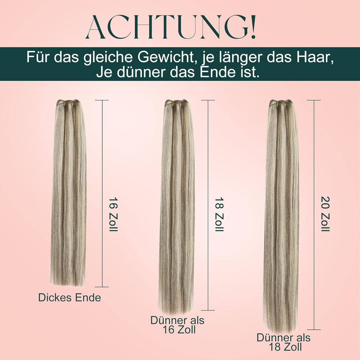 Echthaar Tressen Blond Highlights #P8/60 – 30cm Remy