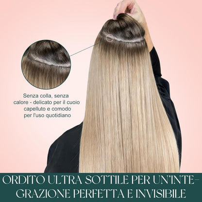 Echthaar Tressen Blond Highlight #P16/22, 30cm