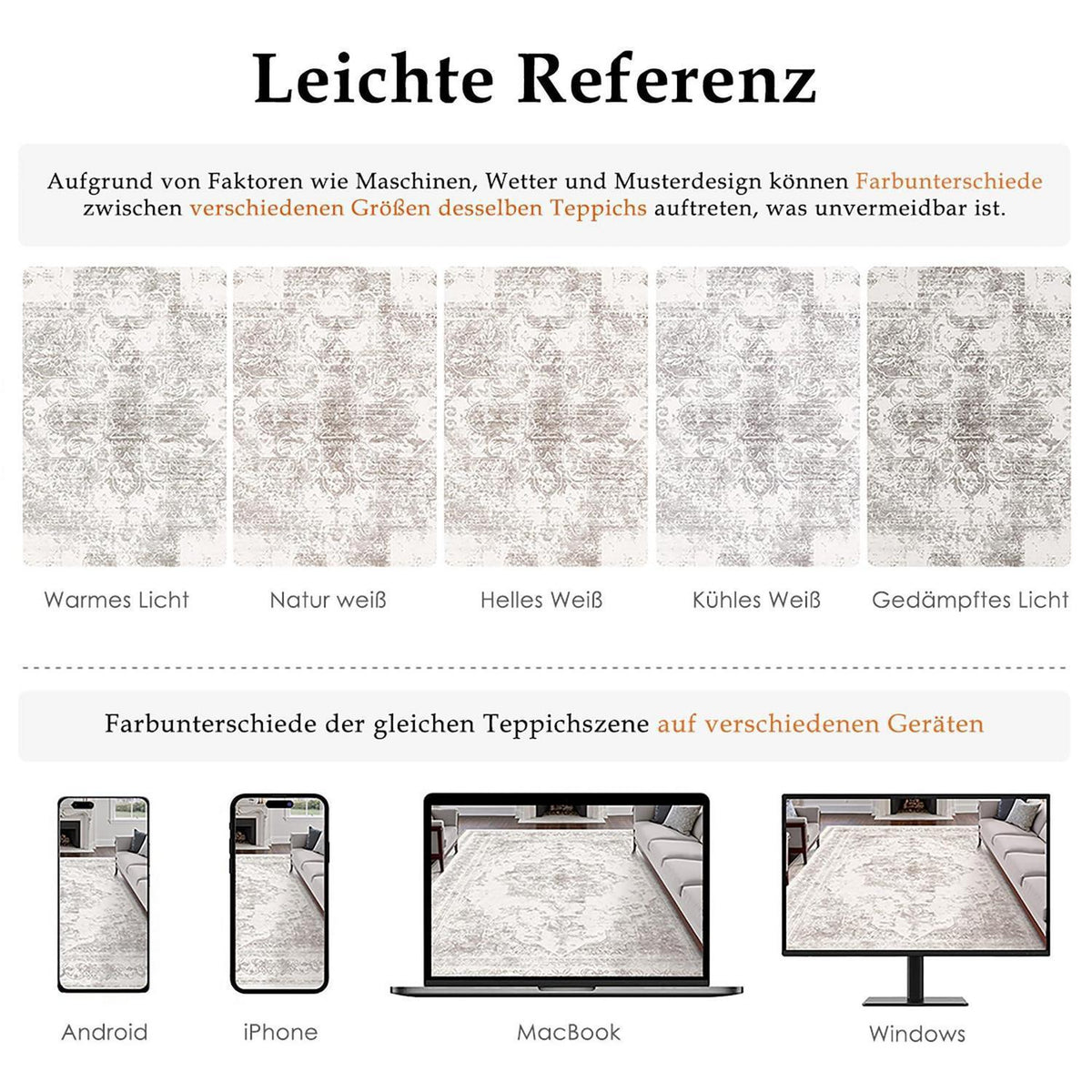 Vintage Grau Teppich Wohnzimmer 180x270cm Waschbar