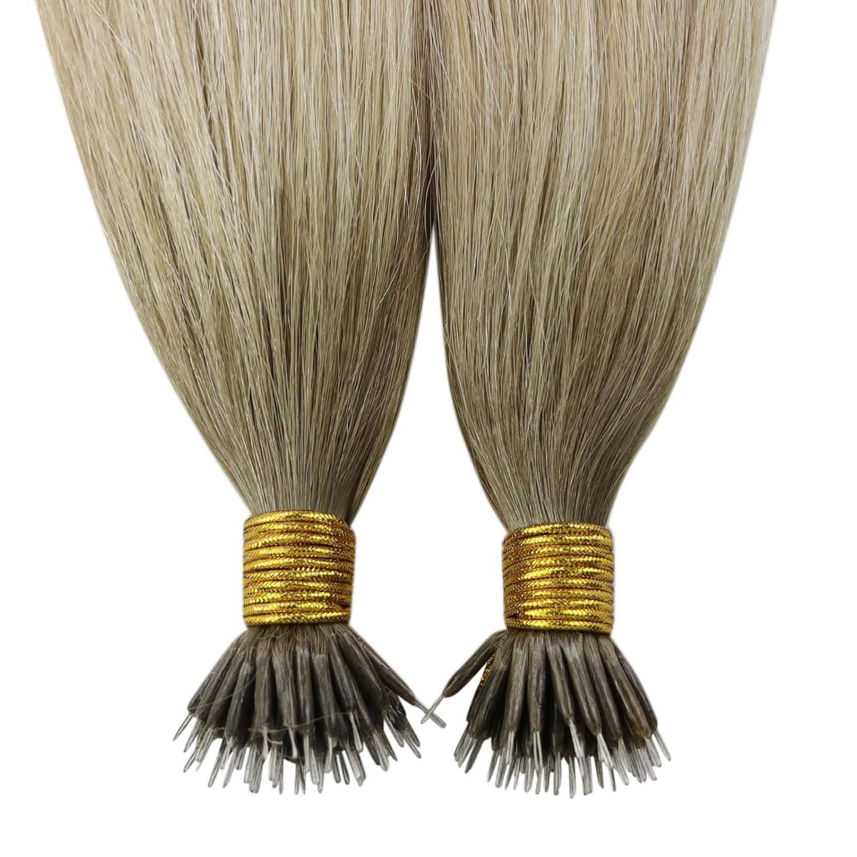 Echthaar Nano Extensions Ombre Aschblond 40cm