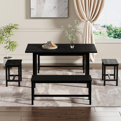 Ausziehbarer Esstisch Set mit 4 Stühlen – 160x70 cm