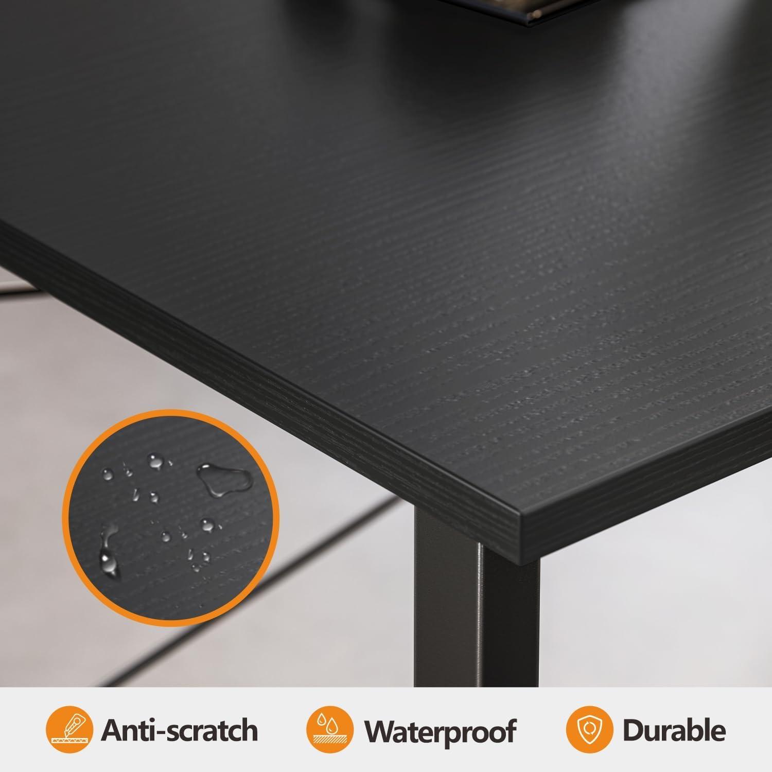 Schreibtisch Schwarz Industrie-Design Metallgestell 120x48x75cm
