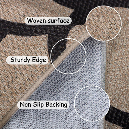 Webteppich Läufer 60x180cm – Rutschfest & Waschbar für Flur/Küche