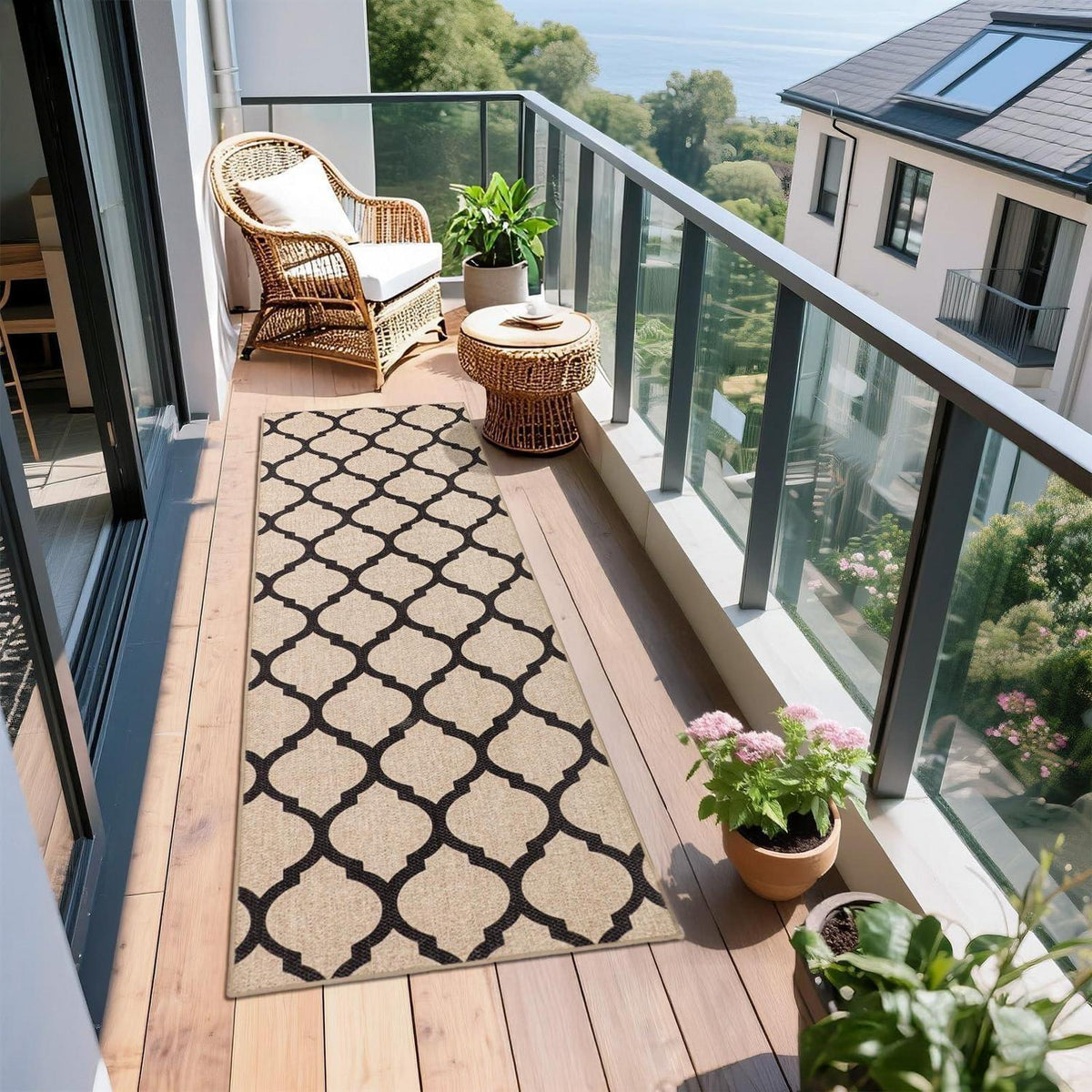 Webteppich Läufer 60x180cm – Rutschfest & Waschbar für Flur/Küche