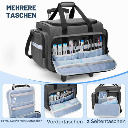 Notfalltasche mit Trolley – Erste Hilfe Tasche für Pflege & Rettungsdienst