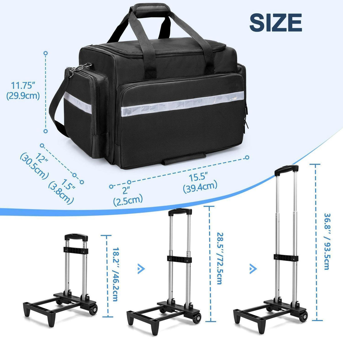 Notfalltasche mit Trolley – Erste Hilfe Tasche für Sanitäter & Ärzte
