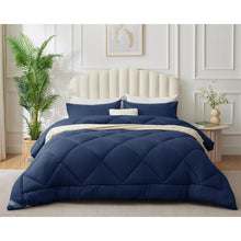 4-Jahreszeiten Bettdecke Mikrofaser 155x220 cm Marineblau