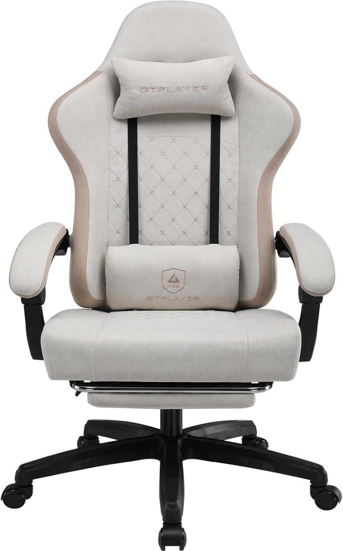 Ergonomischer Gaming Stuhl Stoff Rückenlehne 90-135° Fußstütze