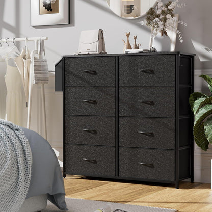 Stoffkommode mit 8 Schubladen – Schwarz, vielseitig & sicher
