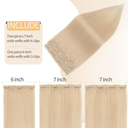 Echthaar Clip-in Extensions Platinblond 55cm