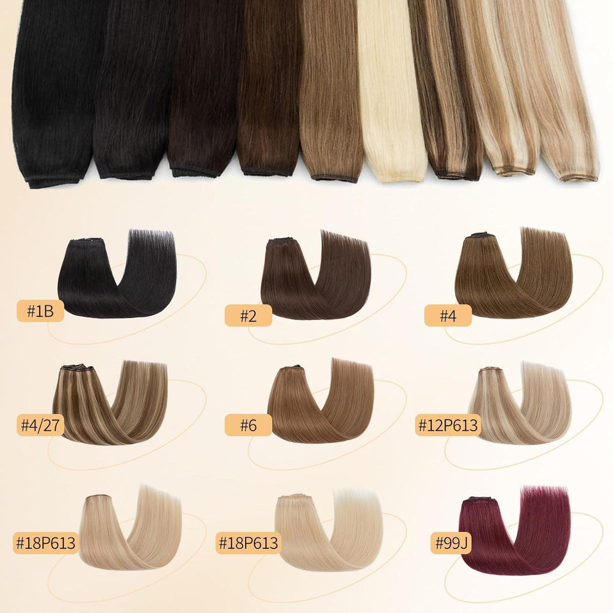 Echthaar Clip-in Extensions Platinblond 55cm