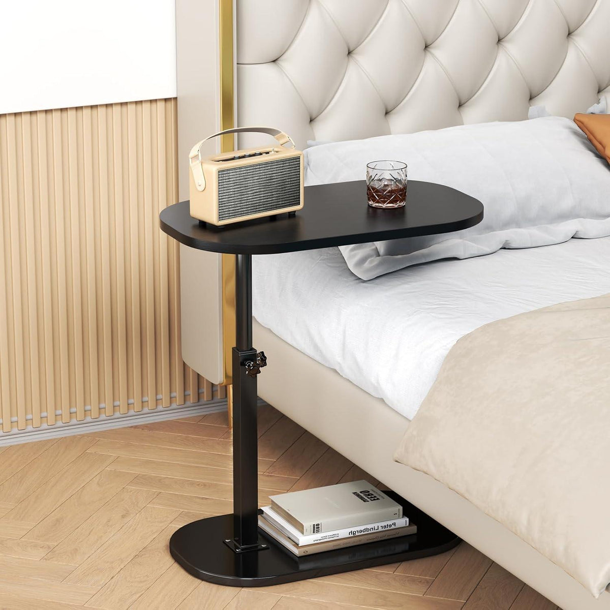 Höhenverstellbarer C-Form Beistelltisch – 360° drehbar & flexibel