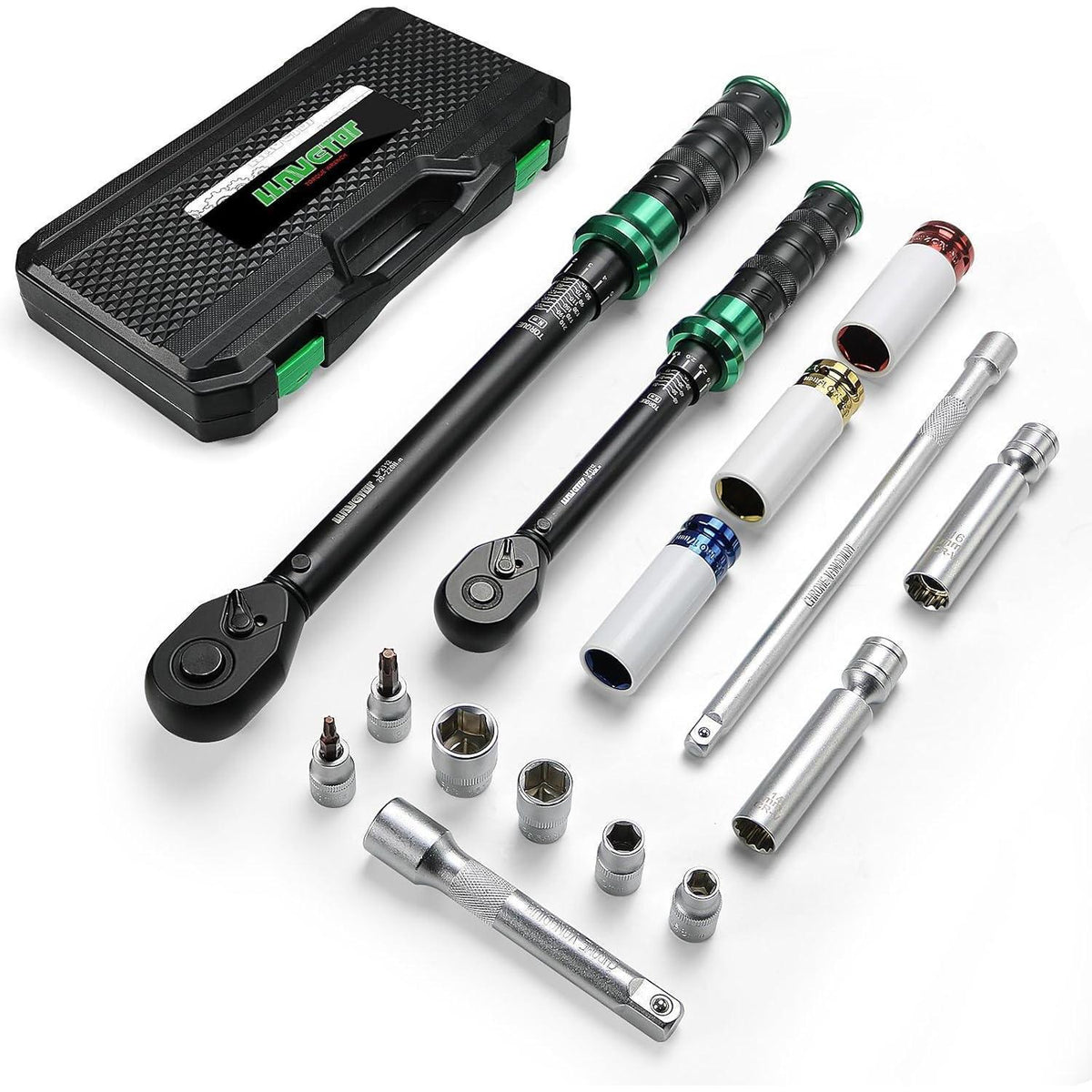 Drehmomentschlüssel-Set 60-220 Nm, 15-teilig, 3/8 & 1/2 Zoll Antrieb