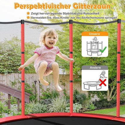 GYMAX Kindertrampolin 165cm mit Sicherheitsnetz & Randabdeckung