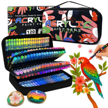 120 Acrylstifte Set, Wasserfest, Pinselspitze | DIY Kunst & Geschenke