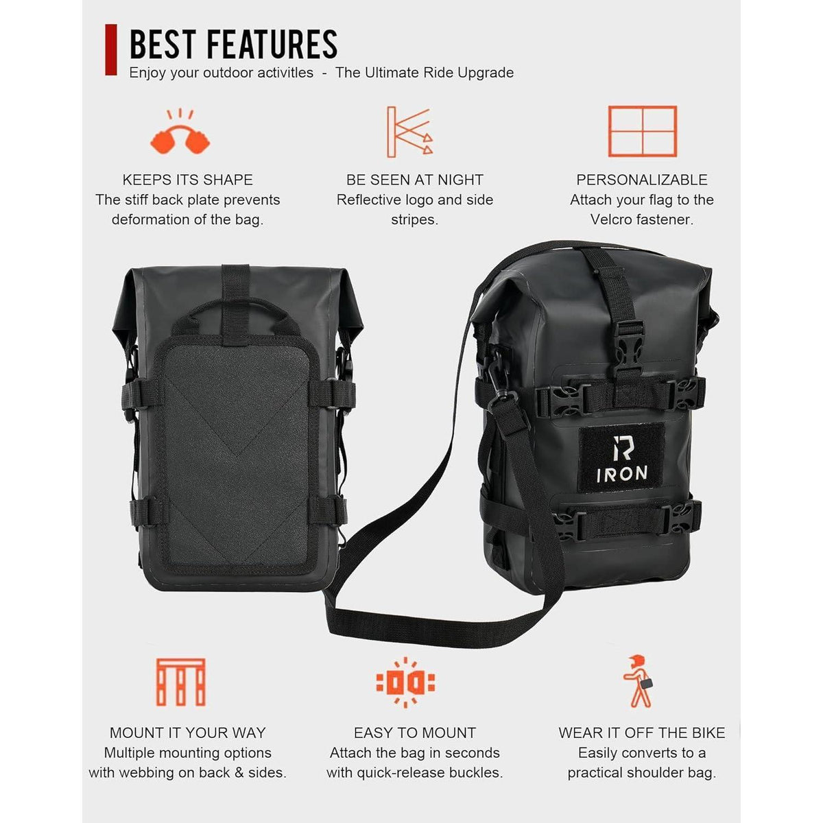 Motorrad Sturzbügeltaschen – 2x 5L Wasserdichte Seitentaschen