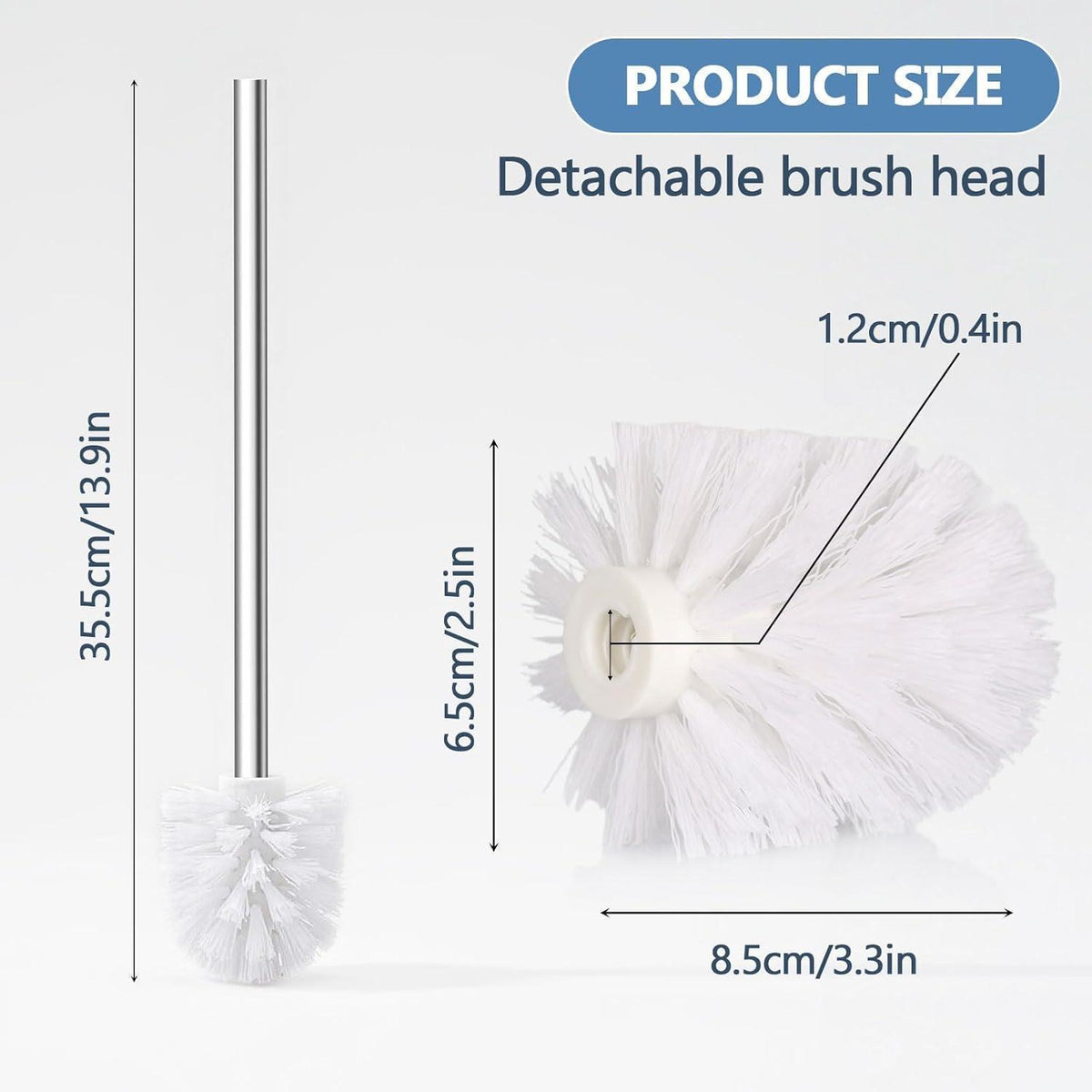 Edelstahl Toilettenbürsten Set 4er mit Klobürste Weiß