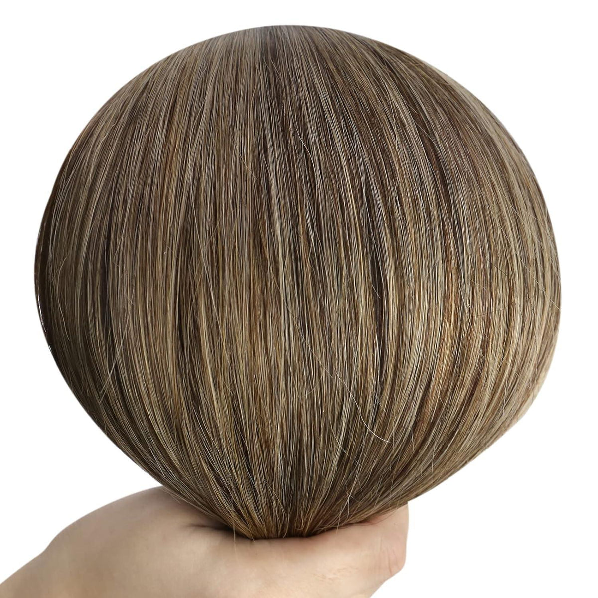 Echthaar Tressen Dunkelbraun mit Blond Highlights (50cm, 100g)